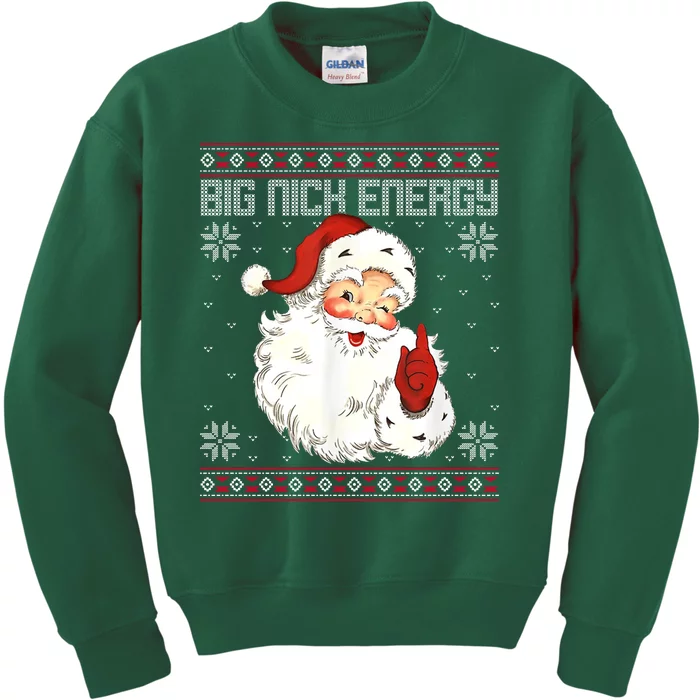 Big Nick Energy Santa Claus Holiday Kids Sweatshirt