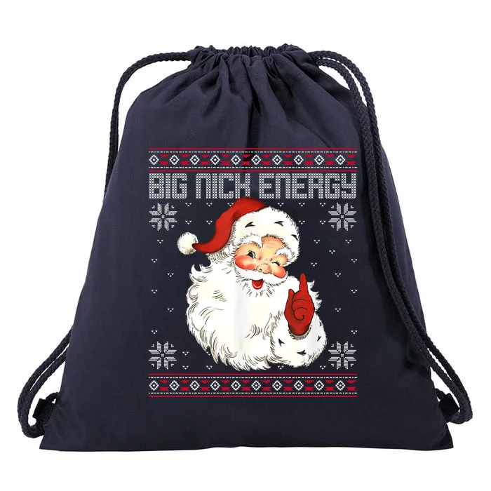 Big Nick Energy Santa Claus Holiday Drawstring Bag