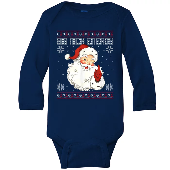 Big Nick Energy Santa Claus Holiday Baby Long Sleeve Bodysuit