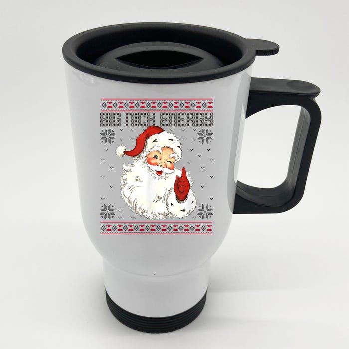 Big Nick Energy Santa Claus Holiday Front & Back Stainless Steel Travel Mug