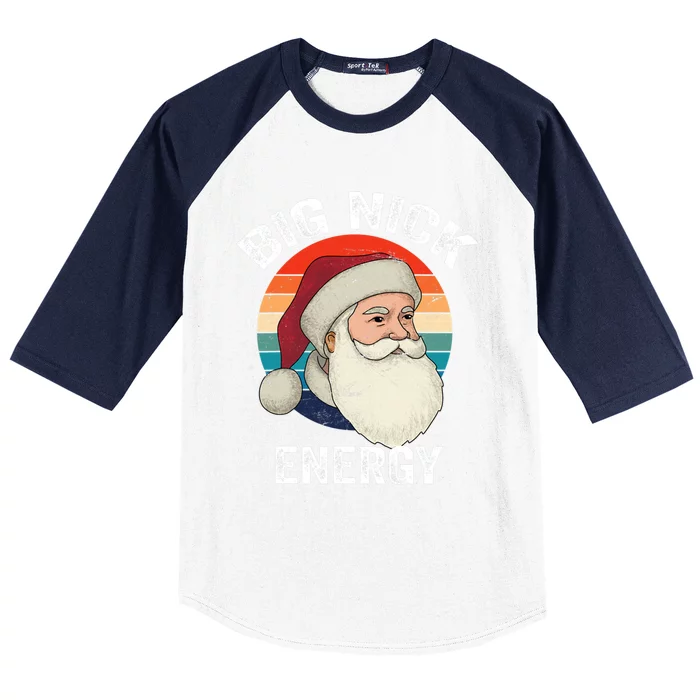 Big Nick Energy Santa Merry Christmas Gift Baseball Sleeve Shirt