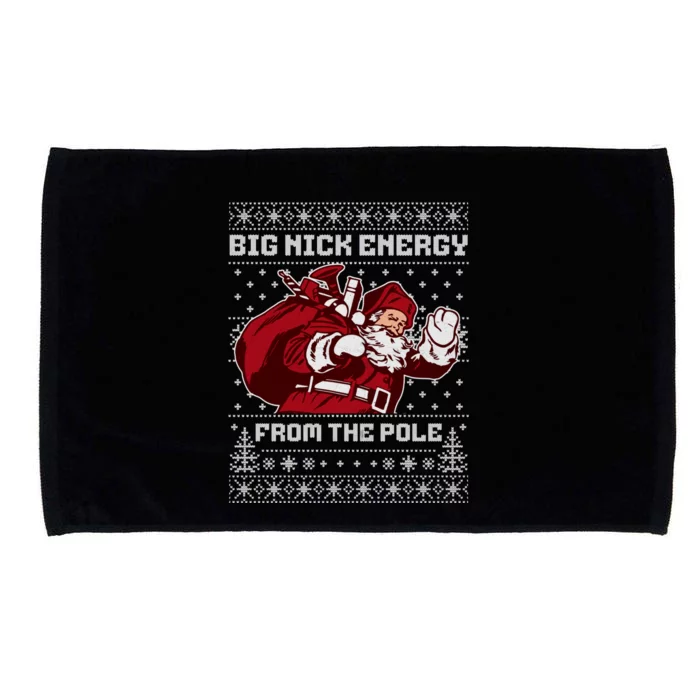 Big Nick Energy Funny Father Christmas Microfiber Hand Towel