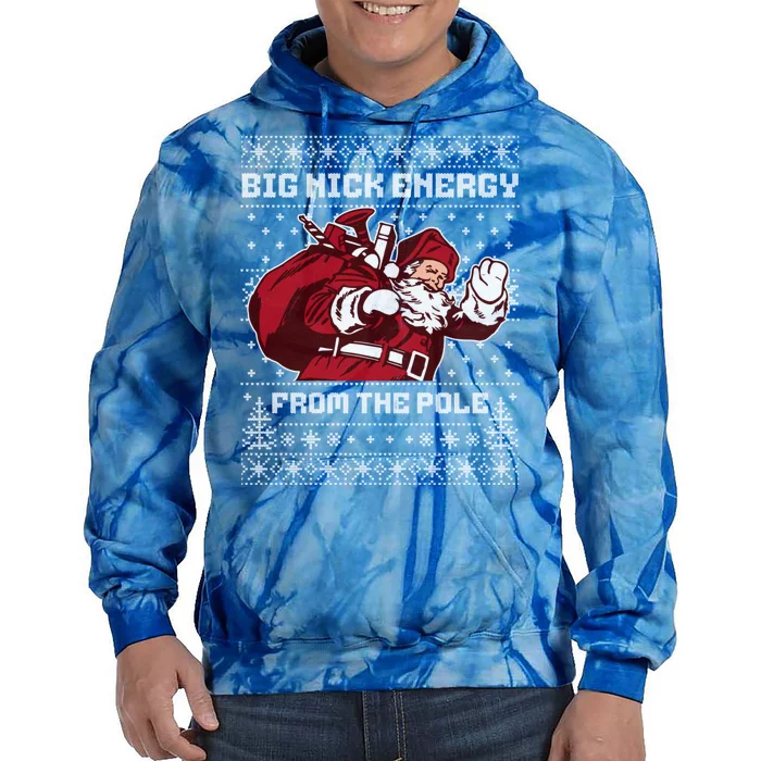 Big Nick Energy Funny Father Christmas Tie Dye Hoodie