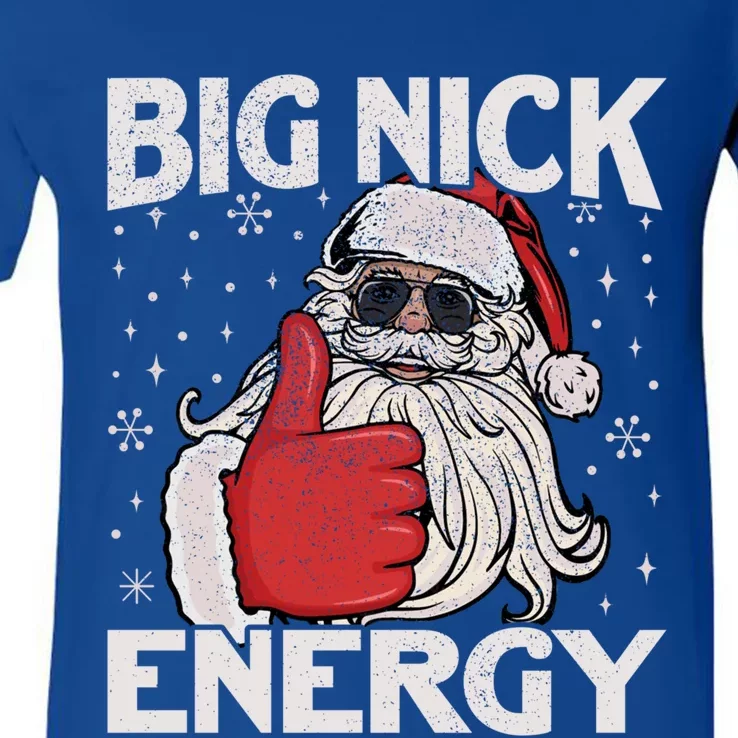 Big Nick Energy Funny Santa Christmas Xmas Gift V-Neck T-Shirt