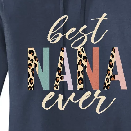 Best Nana Ever Gifts Leopard Print Mothers Day Women's Pullover Hoodie