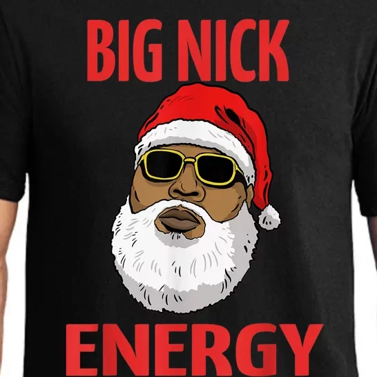 Big Nick Energy Shirt Black African Santa Funny Christmas Pajama Set