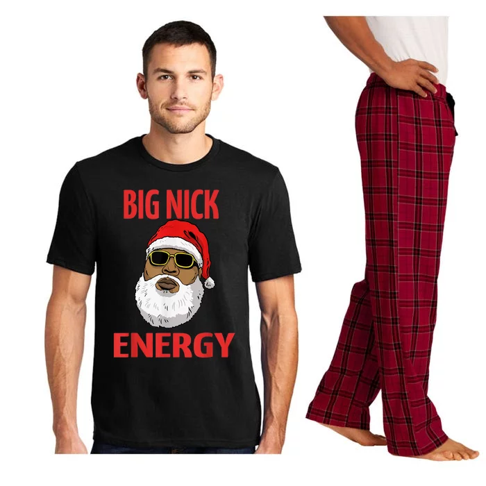 Big Nick Energy Shirt Black African Santa Funny Christmas Pajama Set