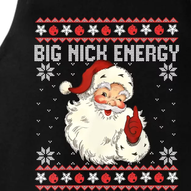 Big Nick Energy Santa Ugly Christmas Sweater Gift Ladies Tri-Blend Wicking Tank