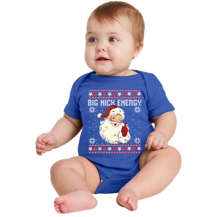 Big Nick Energy Santa Ugly Christmas Sweater Gift Baby Bodysuit