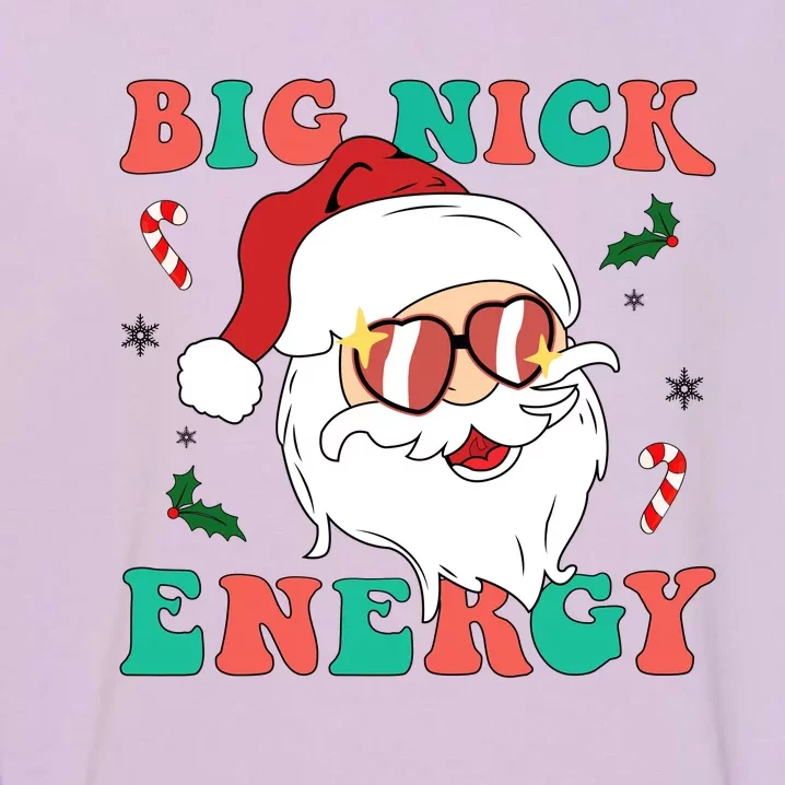 Big Nick Energy Santa Claus Funny Christmas Garment-Dyed Sweatshirt