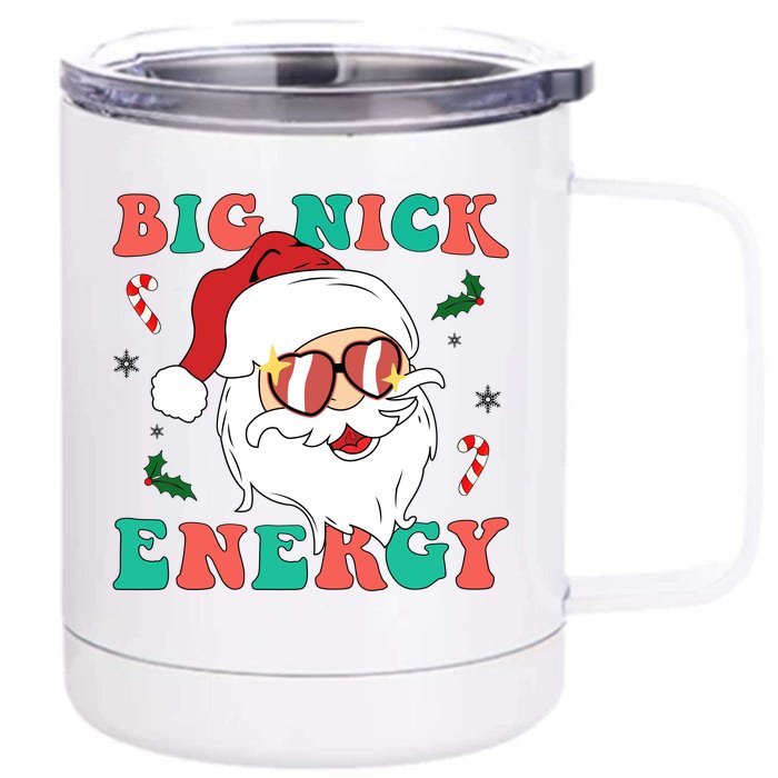 Big Nick Energy Santa Claus Funny Christmas Front & Back 12oz Stainless Steel Tumbler Cup