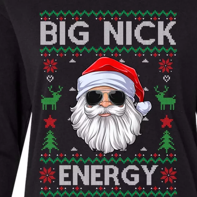 Big Nick Energy Santa Claus Ugly Christmas Sweater Womens Cotton Relaxed Long Sleeve T-Shirt