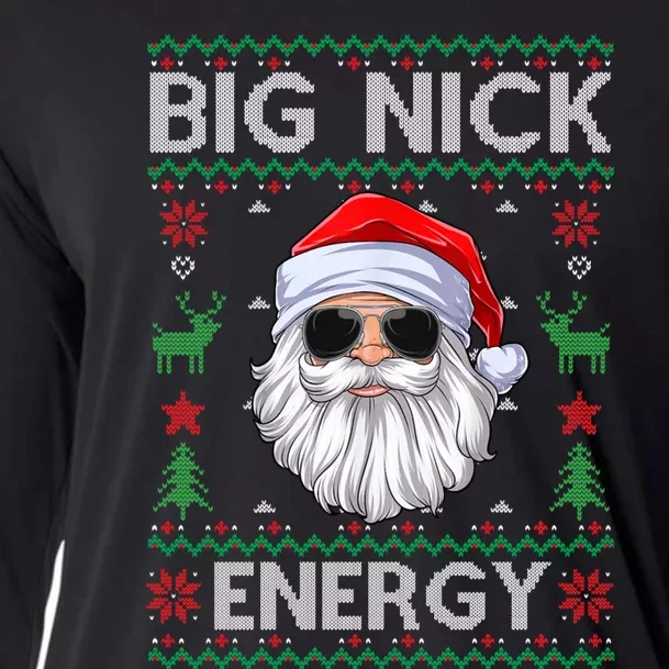 Big Nick Energy Santa Claus Ugly Christmas Sweater Cooling Performance Long Sleeve Crew