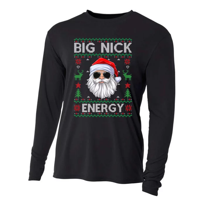 Big Nick Energy Santa Claus Ugly Christmas Sweater Cooling Performance Long Sleeve Crew