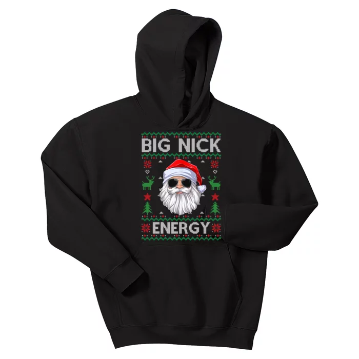 Big Nick Energy Santa Claus Ugly Christmas Sweater Kids Hoodie