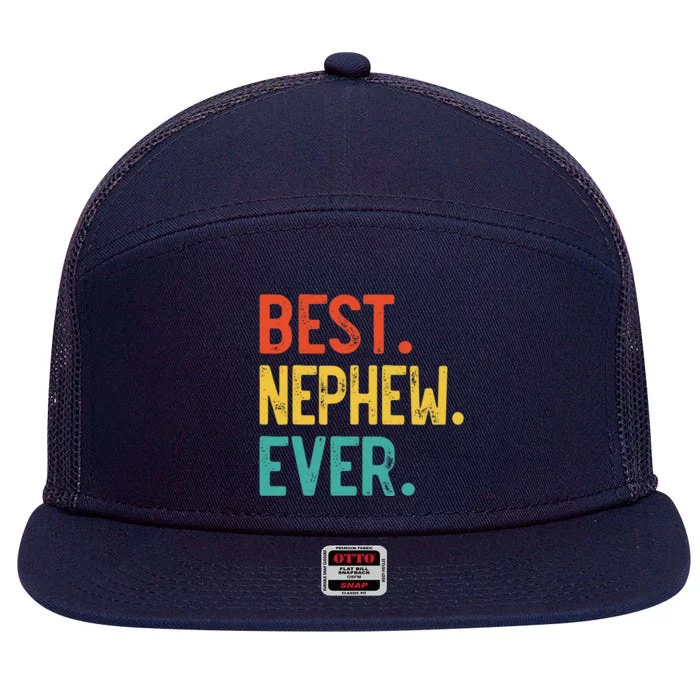 Best Nephew Ever Father's Day Nephew 7 Panel Mesh Trucker Snapback Hat