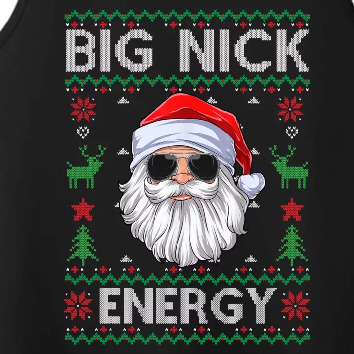 Big Nick Energy Santa Claus Ugly Christmas Sweater Performance Tank