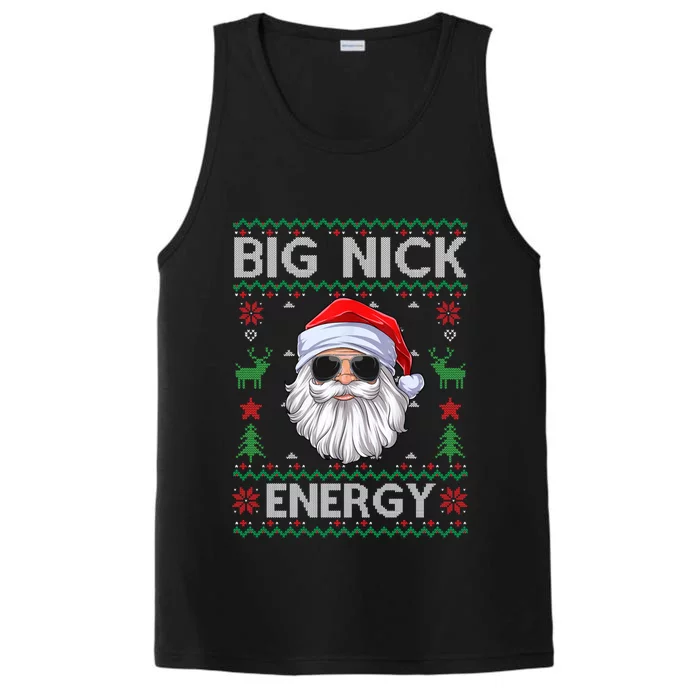 Big Nick Energy Santa Claus Ugly Christmas Sweater Performance Tank