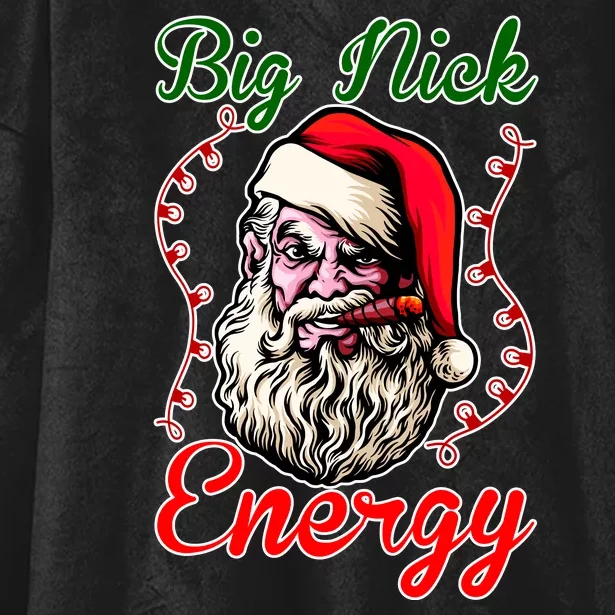 Big Nick Energy Santa Claus Smokin St. Nick Christmas Hooded Wearable Blanket