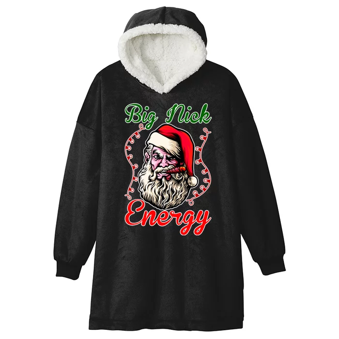 Big Nick Energy Santa Claus Smokin St. Nick Christmas Hooded Wearable Blanket