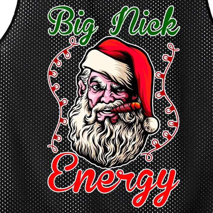 Big Nick Energy Santa Claus Smokin St. Nick Christmas Mesh Reversible Basketball Jersey Tank