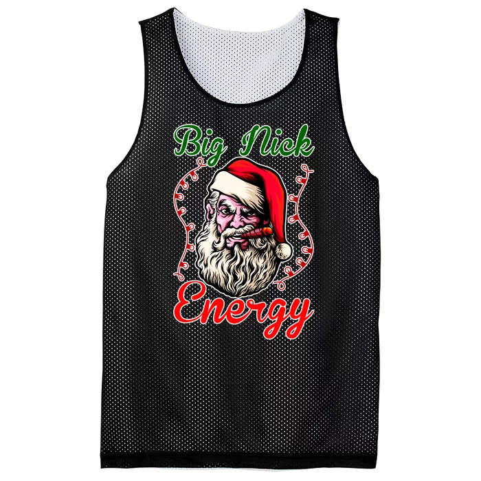 Big Nick Energy Santa Claus Smokin St. Nick Christmas Mesh Reversible Basketball Jersey Tank