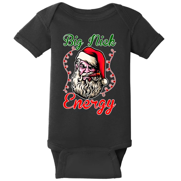 Big Nick Energy Santa Claus Smokin St. Nick Christmas Baby Bodysuit