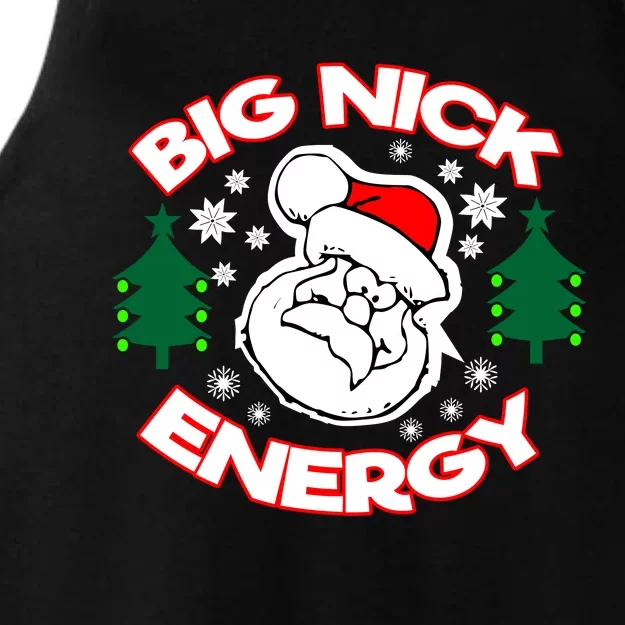 Big Nick Energy Santa Claus Snowflake Christmas Ladies Tri-Blend Wicking Tank