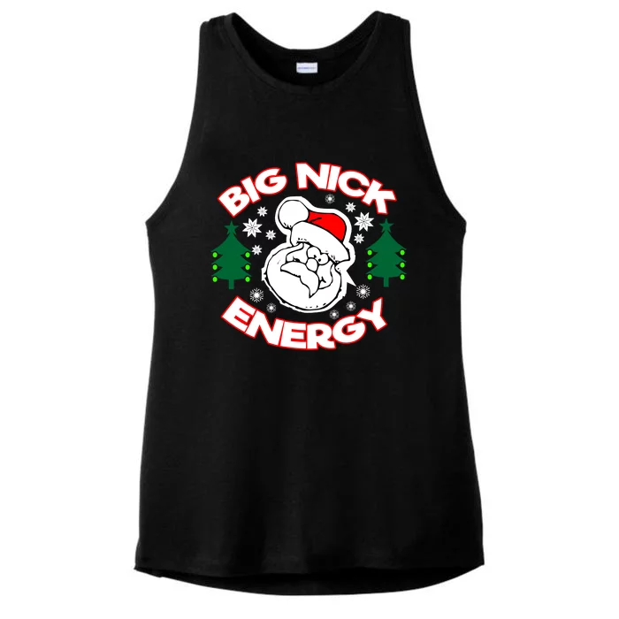 Big Nick Energy Santa Claus Snowflake Christmas Ladies Tri-Blend Wicking Tank