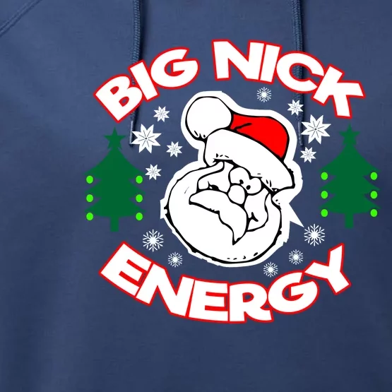 Big Nick Energy Santa Claus Snowflake Christmas Performance Fleece Hoodie