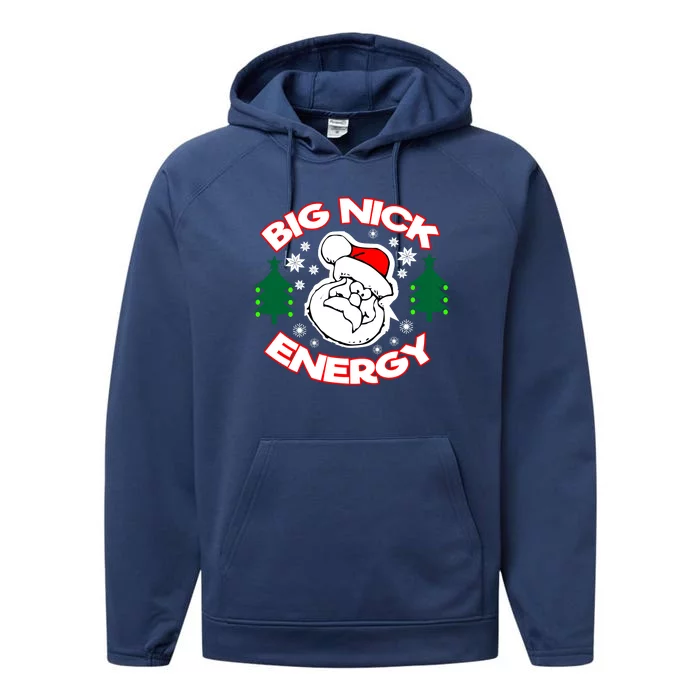 Big Nick Energy Santa Claus Snowflake Christmas Performance Fleece Hoodie