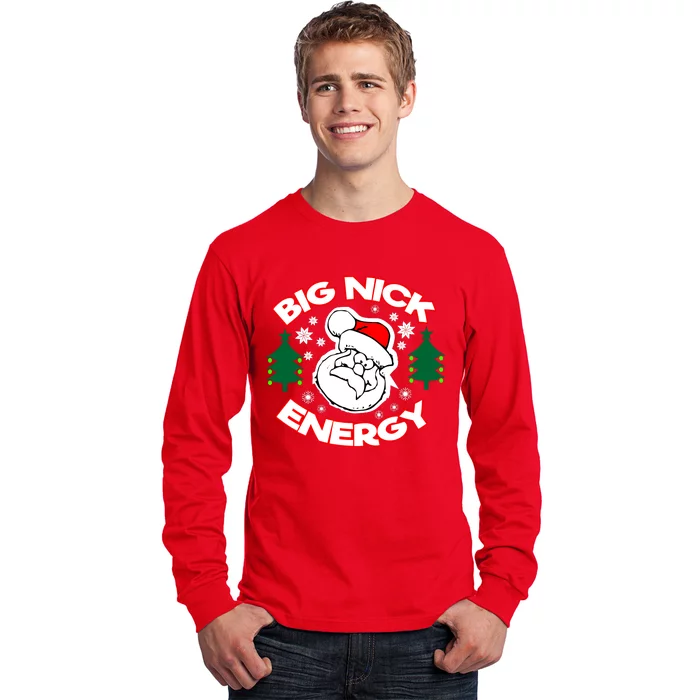 Big Nick Energy Santa Claus Snowflake Christmas Long Sleeve Shirt