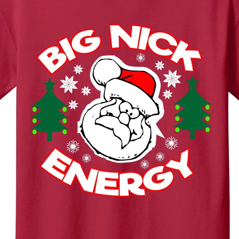 Big Nick Energy Santa Claus Snowflake Christmas Kids T-Shirt