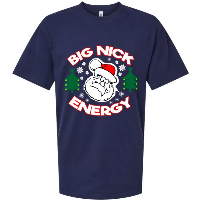 Big Nick Energy Santa Claus Snowflake Christmas Sueded Cloud Jersey T-Shirt