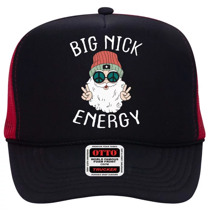 Big Nick Energy Funny Xmas Santa Claus Saint Nicholas Funny Gift High Crown Mesh Trucker Hat