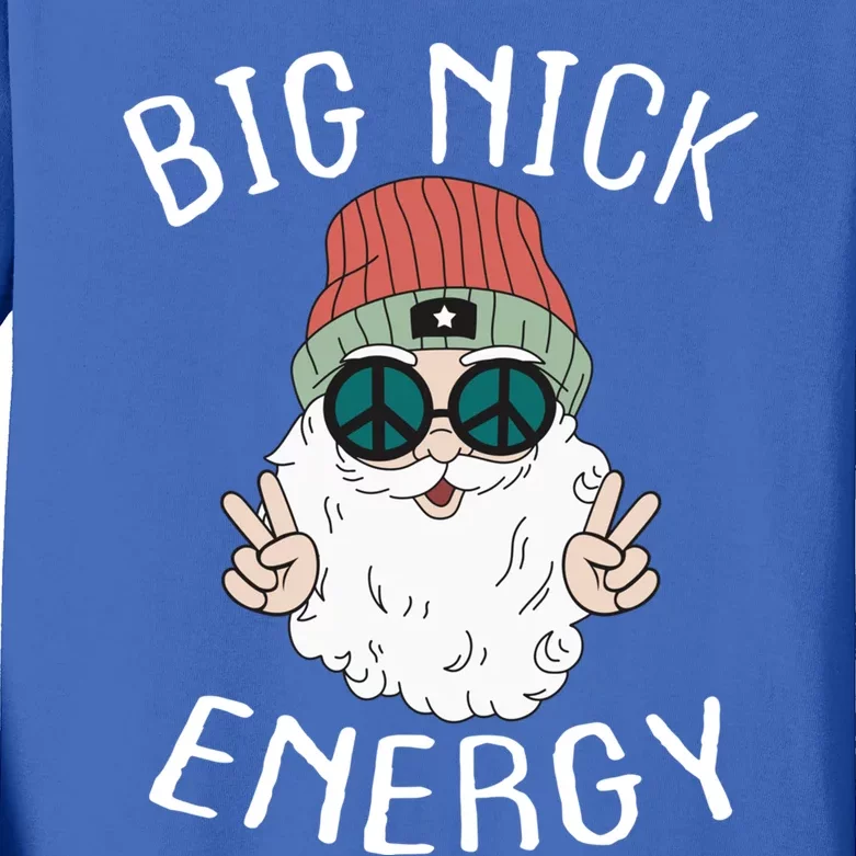 Big Nick Energy Funny Xmas Santa Claus Saint Nicholas Funny Gift Kids Long Sleeve Shirt