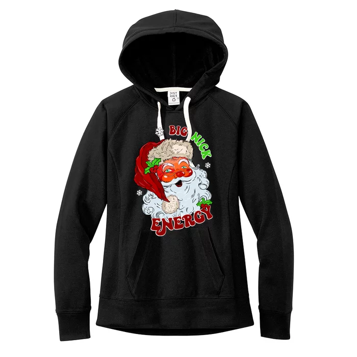 Big Nick Energy Classic Santa Claus Christmas Women's Fleece Hoodie