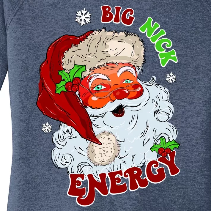 Big Nick Energy Classic Santa Claus Christmas Women's Perfect Tri Tunic Long Sleeve Shirt