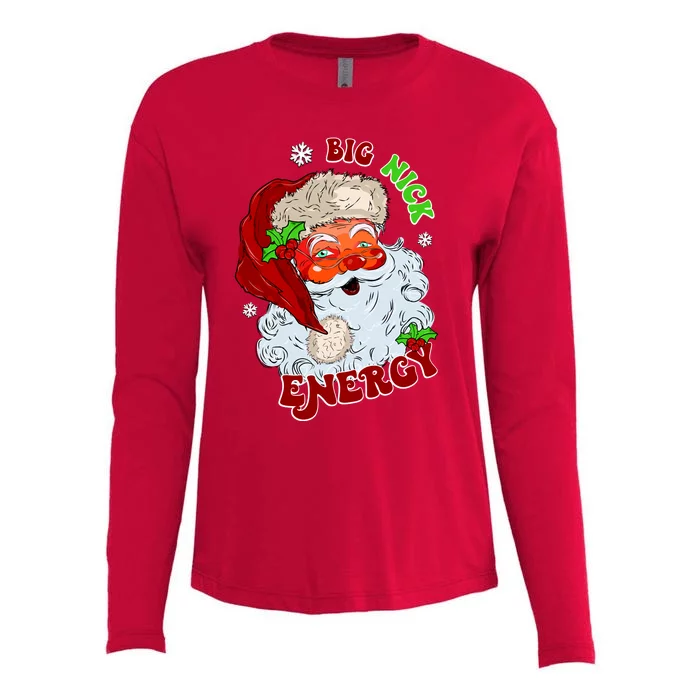 Big Nick Energy Classic Santa Claus Christmas Womens Cotton Relaxed Long Sleeve T-Shirt