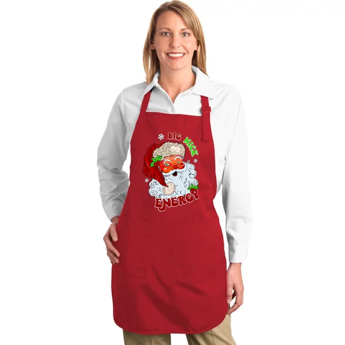 Big Nick Energy Classic Santa Claus Christmas Full-Length Apron With Pocket