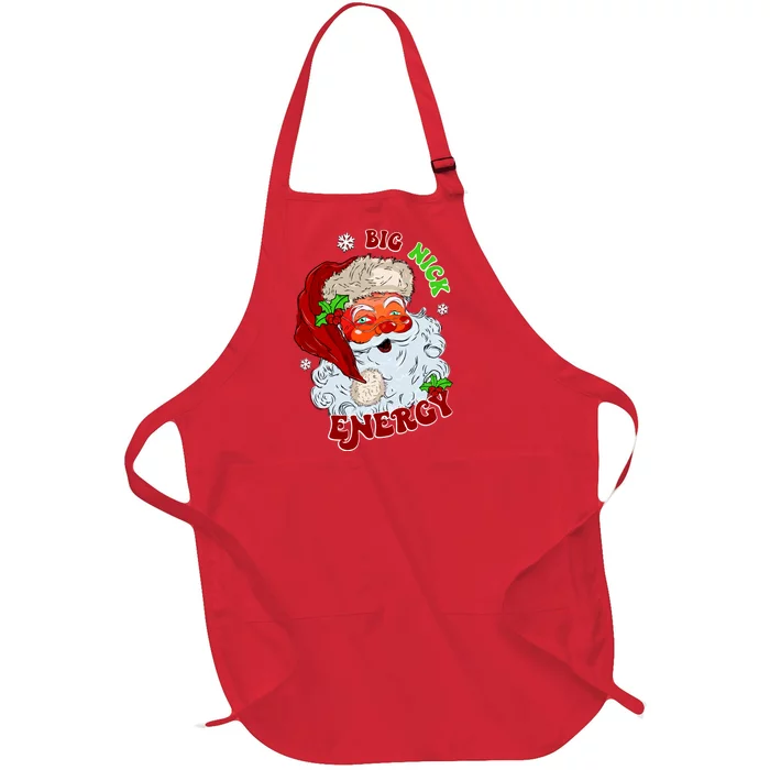 Big Nick Energy Classic Santa Claus Christmas Full-Length Apron With Pocket