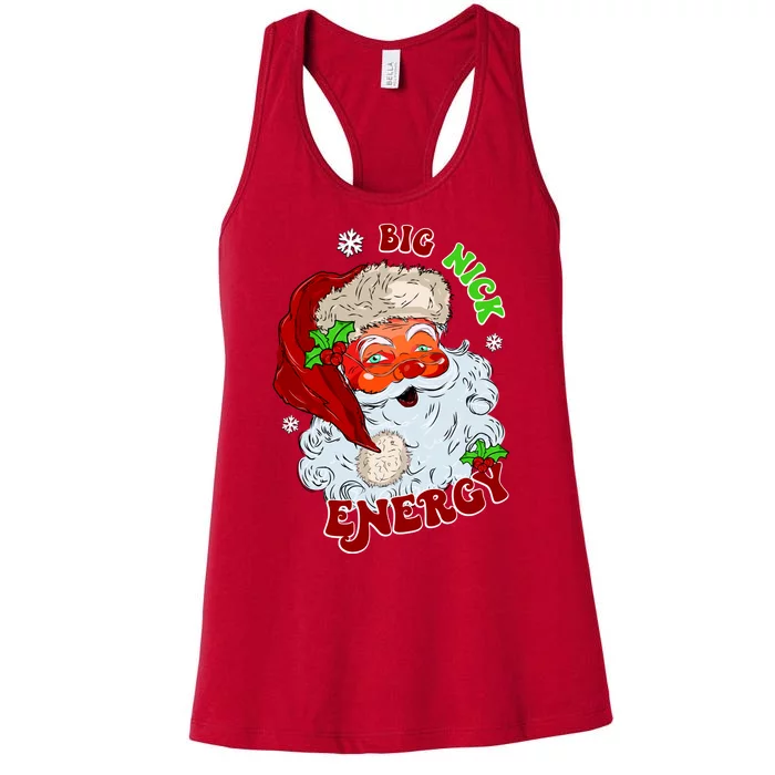 Big Nick Energy Classic Santa Claus Christmas Women's Racerback Tank