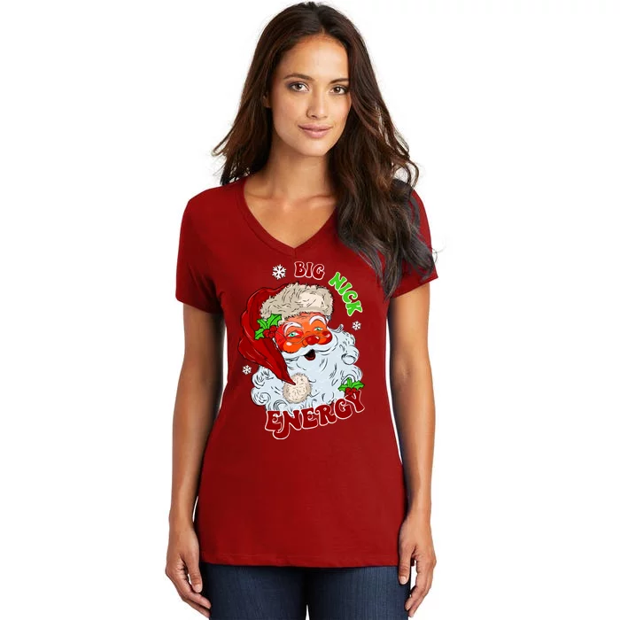 Big Nick Energy Classic Santa Claus Christmas Women's V-Neck T-Shirt