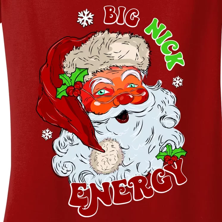 Big Nick Energy Classic Santa Claus Christmas Women's V-Neck T-Shirt