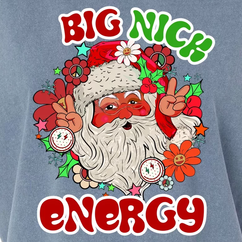 Big Nick Energy Hippie Santa Claus Christmas Peace Garment-Dyed Women's Muscle Tee