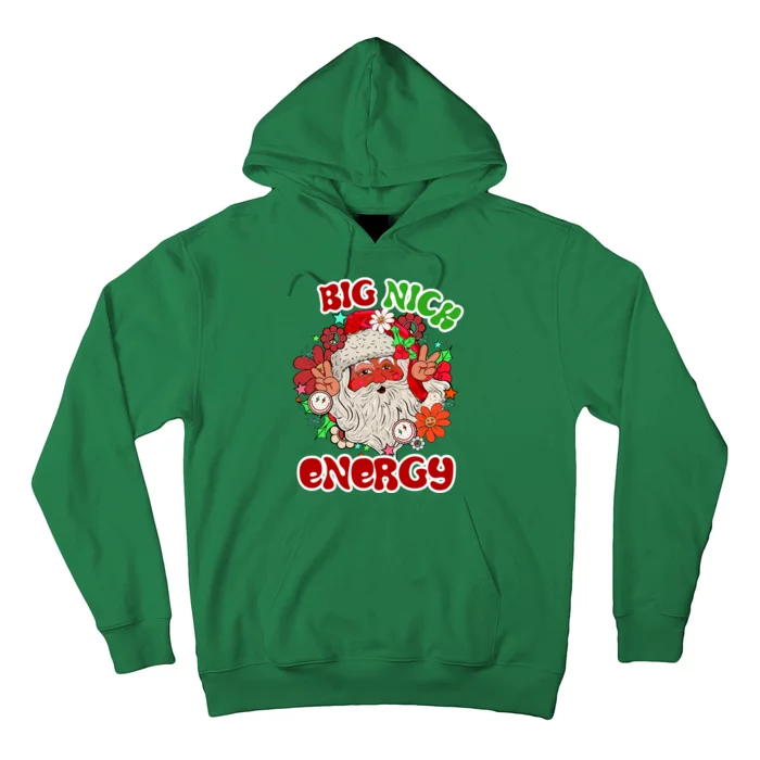 Big Nick Energy Hippie Santa Claus Christmas Peace Hoodie