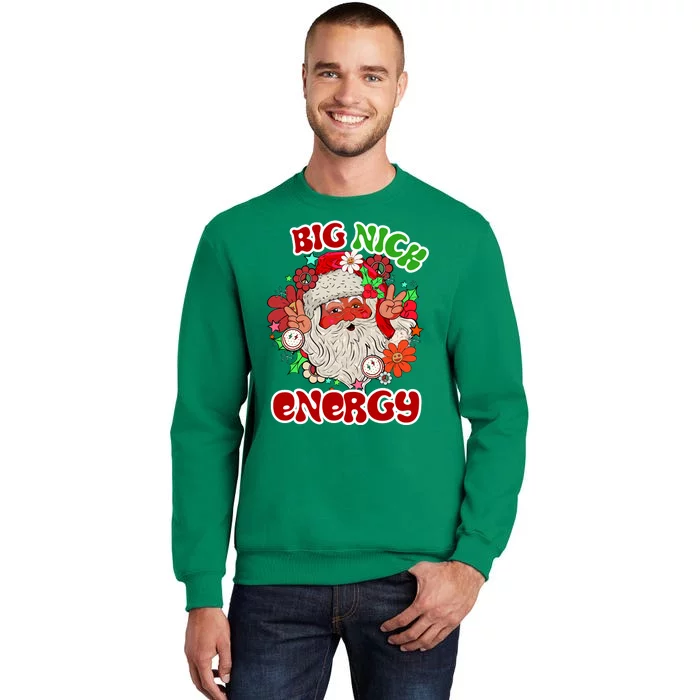 Big Nick Energy Hippie Santa Claus Christmas Peace Sweatshirt