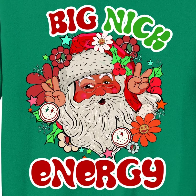 Big Nick Energy Hippie Santa Claus Christmas Peace Sweatshirt