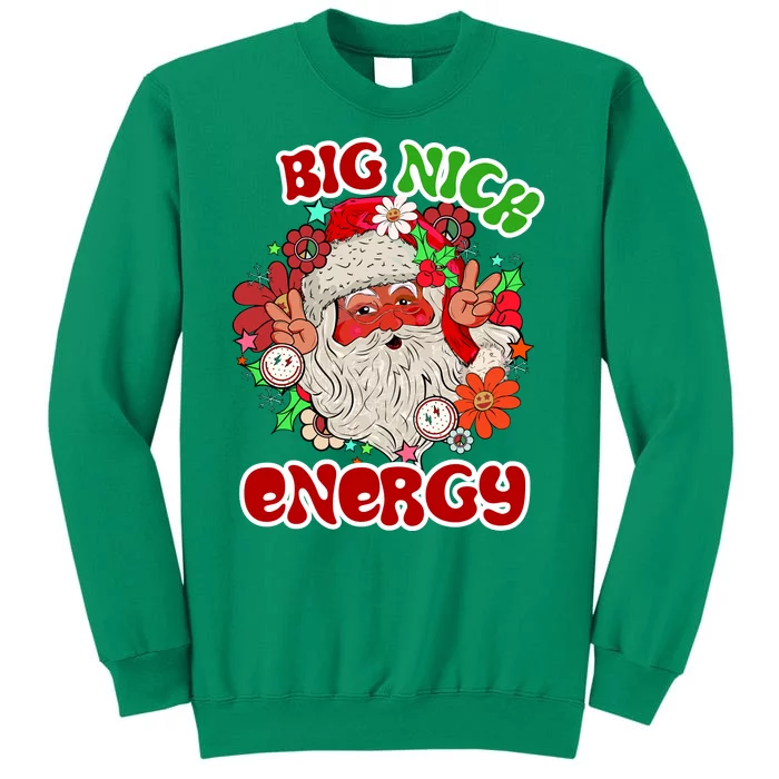 Big Nick Energy Hippie Santa Claus Christmas Peace Sweatshirt