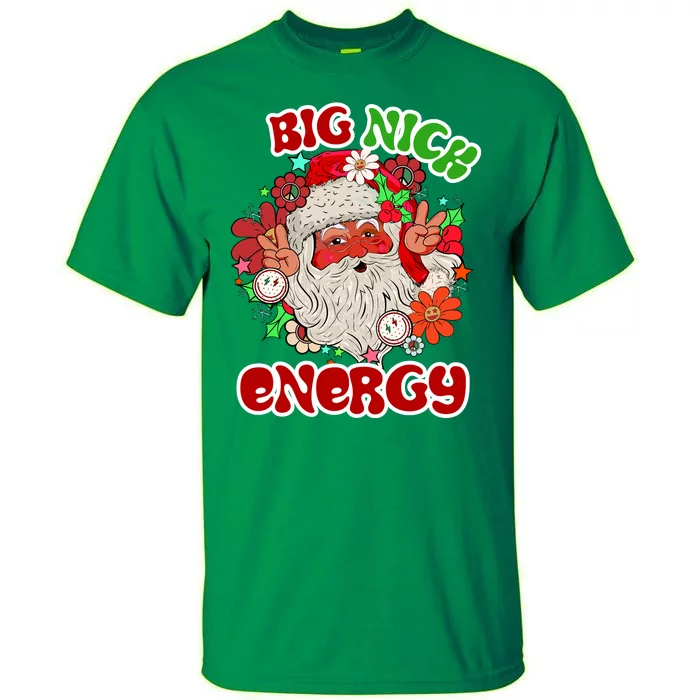 Big Nick Energy Hippie Santa Claus Christmas Peace Tall T-Shirt